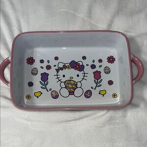 Brand New Hello Kitty Pink and White Baking Dish or Tray NWOT